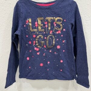 OshKosh B'gosh Navy Shirt with Gold and Pink Details